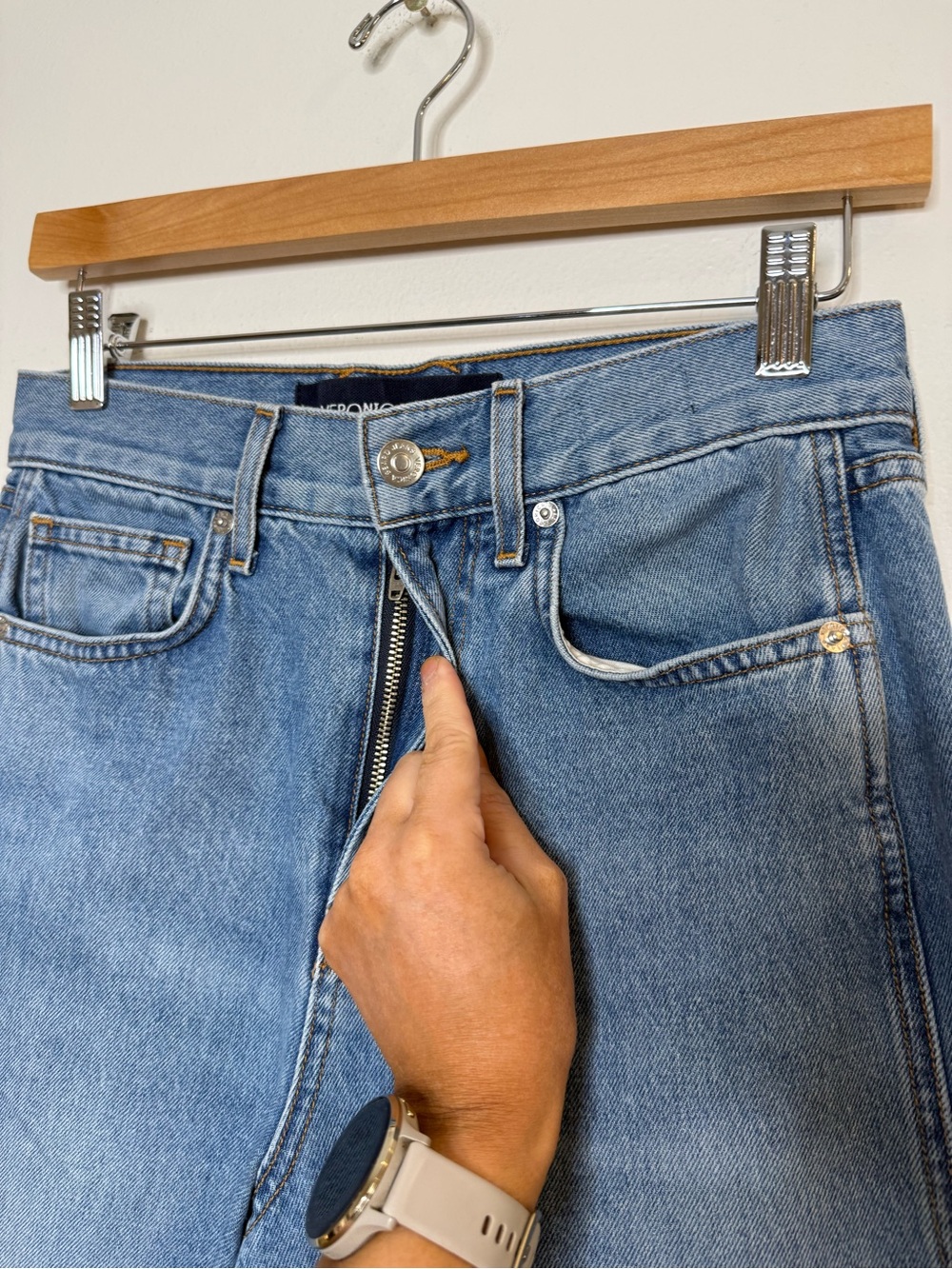 Veronica Beard Taylor Cropped High Rise Wide Leg raw hem Jeans Wanderer Dust 26 - Picture 7 of 14